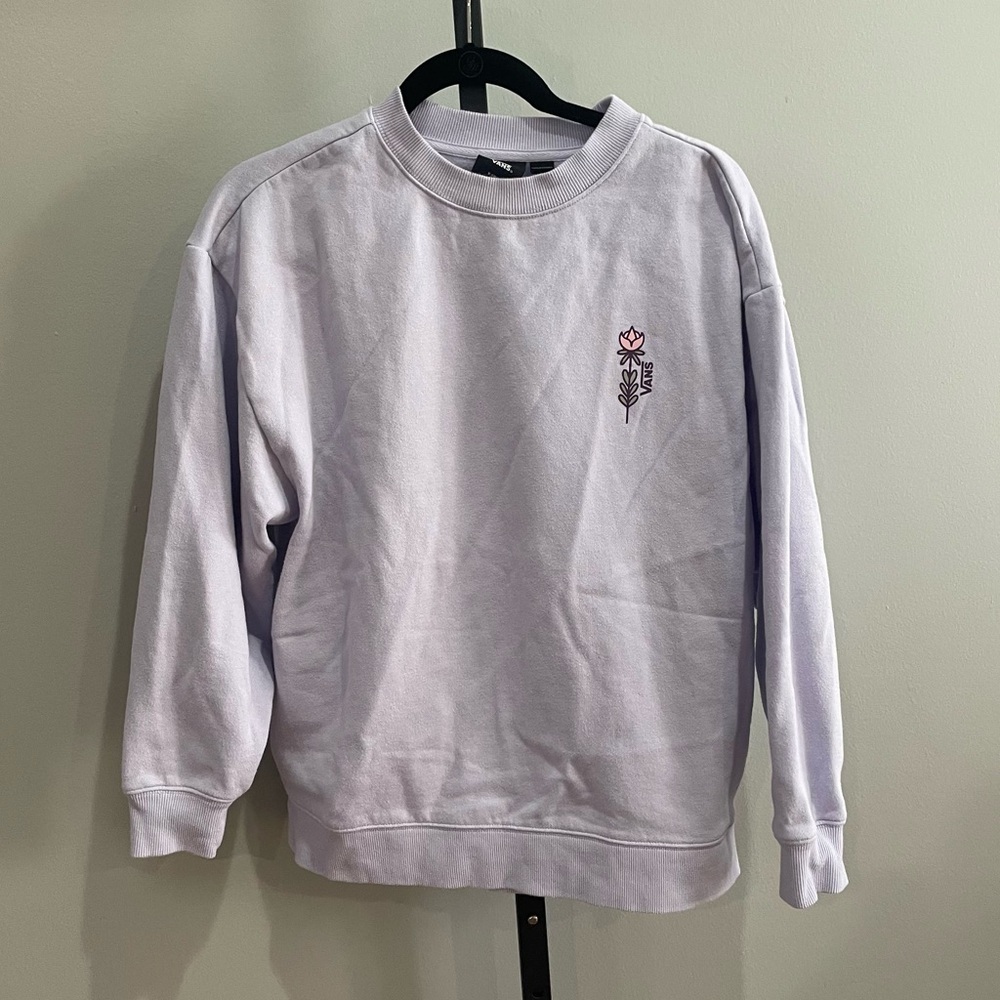 Vans Have A Vanstastic Day Sweatshirt Pullover Lavender Size XS